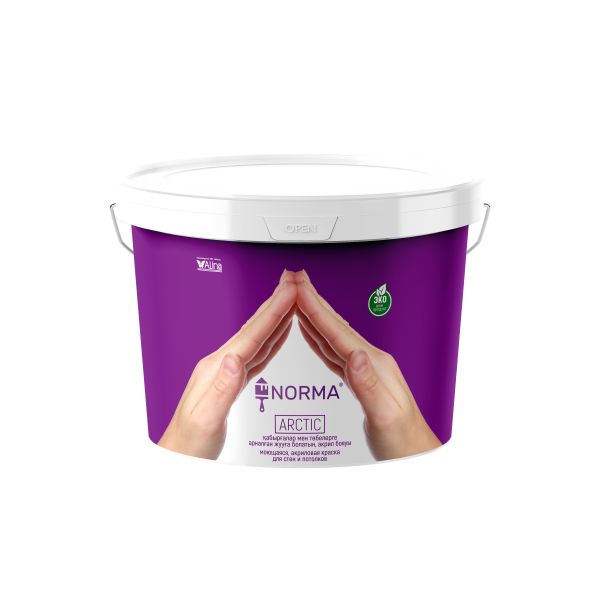 Краска водоэмульсионная, NORMA Arctic, 1 кг (интерьерная, моющаяся, всесезонная)