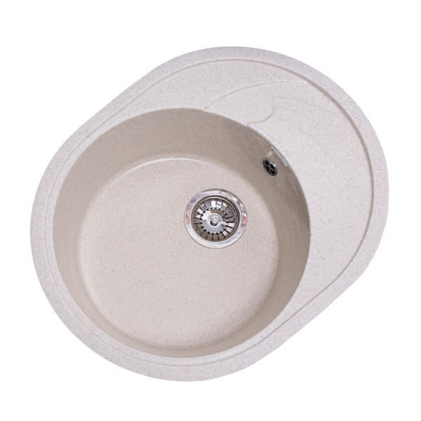 Кухонная мойка GranAlliance G-33, бежевый,овальная: 575х465х200 мм