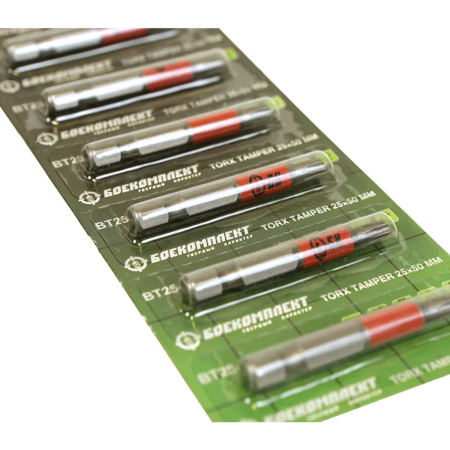 Биты T25x50мм, Torx Tamper, сталь S2, БОЕКОМПЛЕКТ BT25-50-10L