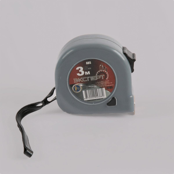 Рулетка "ЭКСПЕРТ" 7203, двойная фиксация, корпус из ABS пластика, 3м(12шт/120шт)