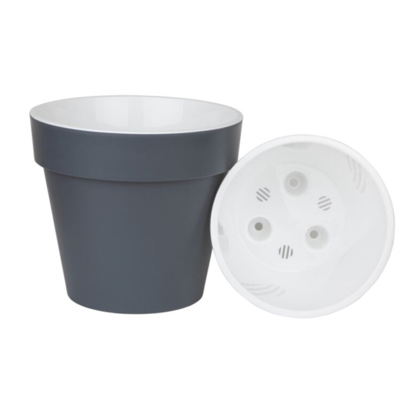 Горшок пластиковый с вкладкой Протея Антрацит d.20 h.18,5