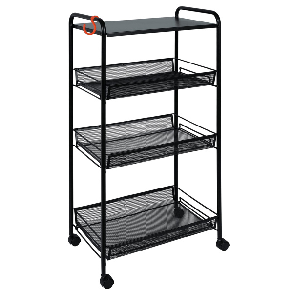 Этажерка универсальная ЗМИ Ладья 34 на колесах, черная