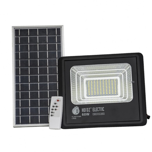 Прожектор светодиодный на солнечной батарее заряжаемый 068-012-0060 60W BLACK 6400K 3.2VDC LED SOLAR