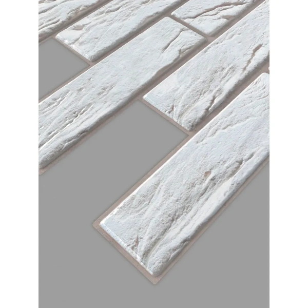 Панель ПВХ 0,4 кирпич "Лофт" белый 4627158788503