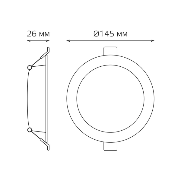 Светильник Gauss LED Elementary Downlight круг 13W 1100lm 4000K 170-260V IP20 145*26 монтаж бел 9974