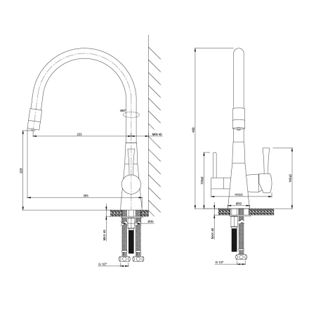 Смеситель д/к Lemark LM3075BN "COMFORT" с гиб излив, с подключ к фильтру питьевой воды, никель