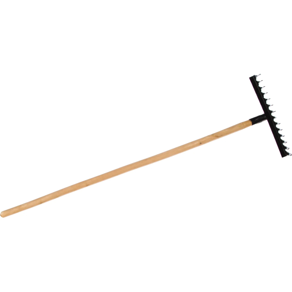 Грабли стальные, 350х1300 мм, 14 витых зубьев, деревянный черенок, Россия// Сибртех