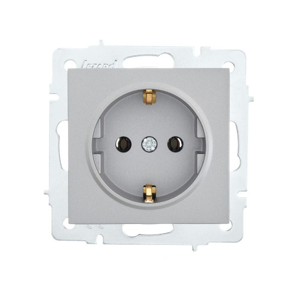 Розетка VESNA 742-3588-122B с/з бакалит платина (механизм)
