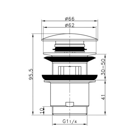 Донный клапан Frap F60  Хром ф32