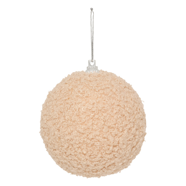 Шар елочный Atmosphera 8 см букле, розовый 207654