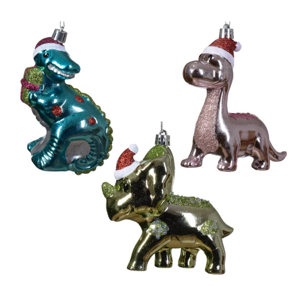 Украшение подвесное Динозавр в шапке 5,5х11х10,5 см 3 вида в ассорт.028171 Kmg