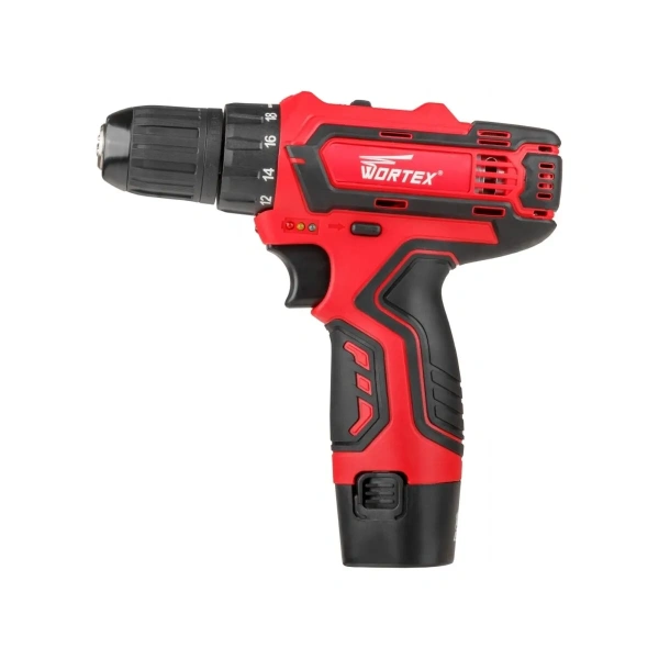 Дрель-шуруповерт аккум. WORTEX BD 1215-1 Li в чем. 12.0 В, 2 акк., 1.5 А/ч Li-Ion, 2 скор., 25 Нм, а