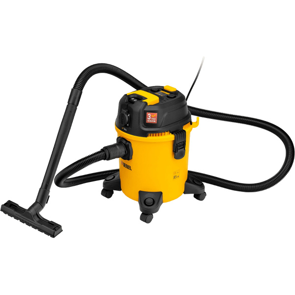 Пылесос строительный RVC20, 1400 Вт, бак 20 л, шланг 3 м, розетка с автосинхр.// Denzel