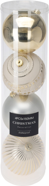 Набор шаров 4 шт 15 см шампань CAN303450 К