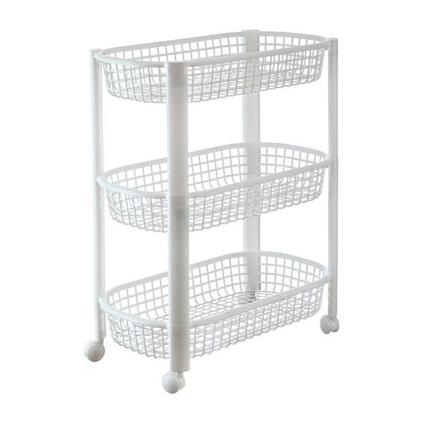 Полка универсальная IDEA на колесах (3 секции) Белый