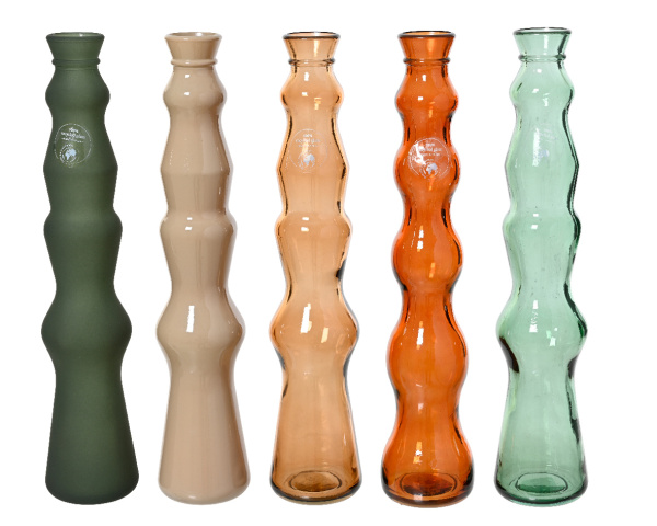 Ваза стекло Колба Н32 см 5 цветов в ассортименте 810085 Kmg