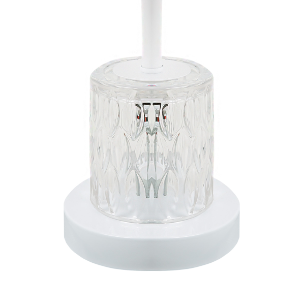 Лампа настольная белая с LED подсветкой у основания