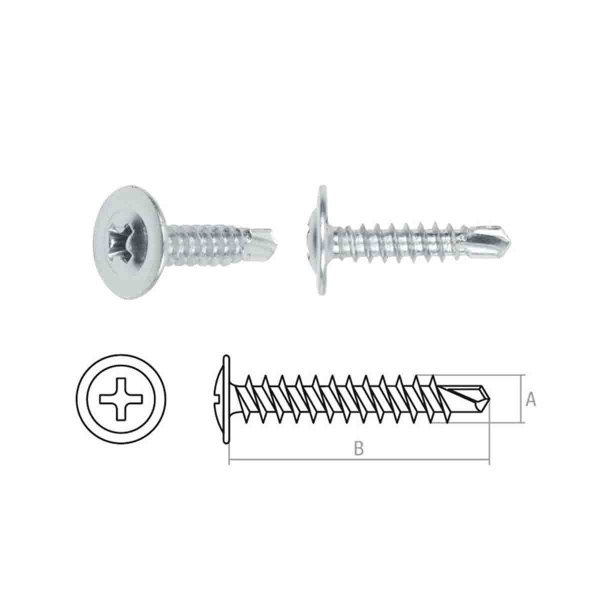 Саморез 4.2х32 мм с прессшайбой, цинк, со сверлом (25 шт в зип-локе) STARFIX, арт.SMZ1-50358-25