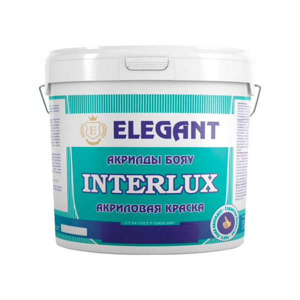 Краска акриловая в/д Elegan Inter lux Протирающая 15кг
