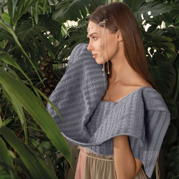 Полотенце Verossa махровое 70х140 см Pique texture Цвет Графит