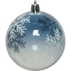 Шар елочный 8 см со снежинкой синий 020987 Kmg