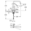 Смеситель д/к GROHE Start, U-образный высокий излив, цвет Хром (30470000)