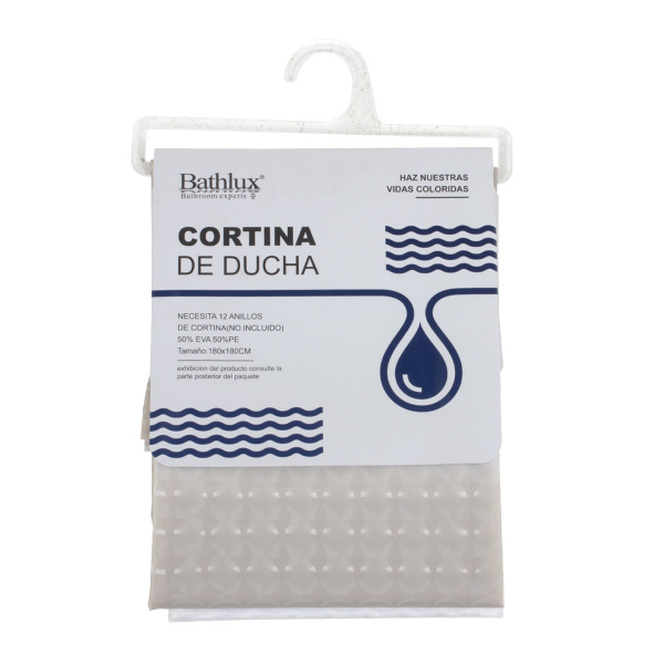 Штора для ванной комнаты Bathlux peva бежевый 60820