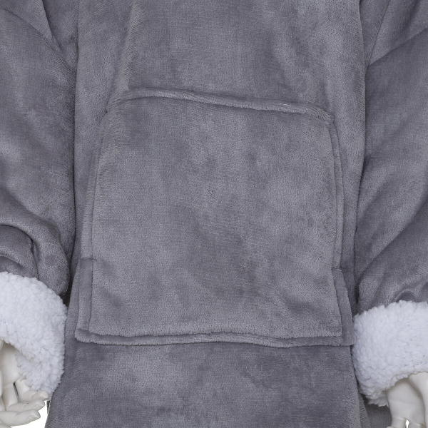 Плед с рукавами Atmosphera серый, фланель, размер oversized 181122