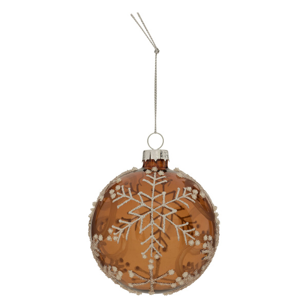 Шар елочный Atmosphera 8 см Снежинки, бронза 207771