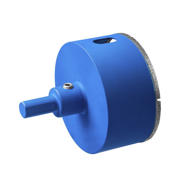 Коронка алмазная по кафелю и стеклу, d=68 мм, зерно Р 60, в сборе с центрирующим сверлом и имбусовым