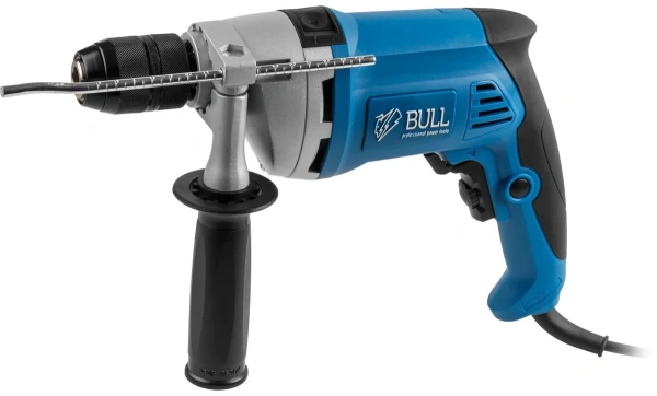 Дрель ударная BULL DR 1308 KL в кор. 850 Вт, БЗП металл 13 мм, 1 скорость, 0-2800 об/мин