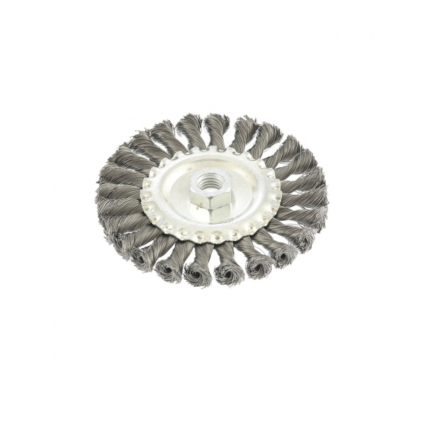 Щетка для УШМ 125 мм, М14, плоская, крученая  проволока 0,35 мм// MATRIX