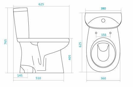 Унитаз комплект Santek АНИМО В ПОЛ 2РА ДС МЕ арт.1WH302133