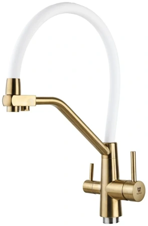 Смеситель д/к Нептун 054 Gold-White
