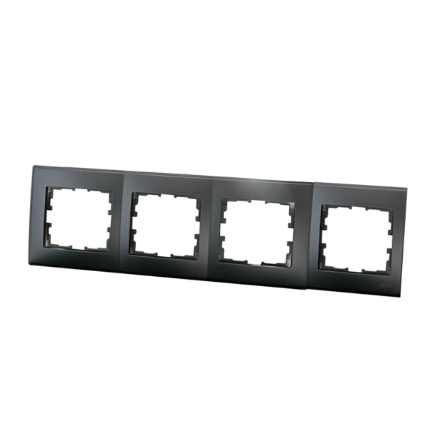 Рамка LESYA 705-4200-149 Рамка 4-ая горизантальная б/вст черный бархат матовый(10 шт)(120шт в кор)