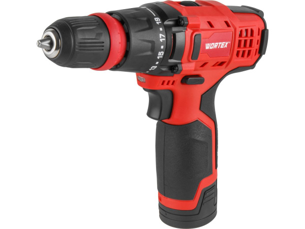 Дрель-шуруповерт аккумуляторный WORTEX BD 1215 LiSET в чем. + 2 насадки, 12 В, 30 Н*м, 2х1.5 А*ч, БЗ