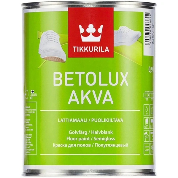 Краска для полов BETOLUX AKVA A п/гл 0,9л