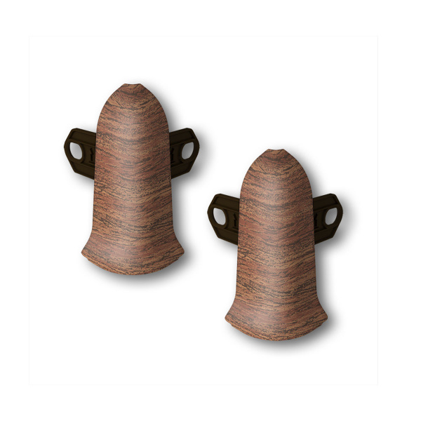 Угол наружный (внешний) с крепежом для плинтуса 55мм "Идеал Классик", 341 Ольха