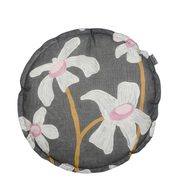 Подушка декоративная Flower black 40 см круглая 1132738 Подушка декоративная Flower black 40 см круглая 1132738
