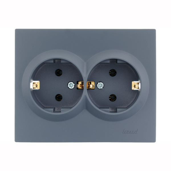 Розетка VESNA 742 3400 127В двойная с/з бакалит графит