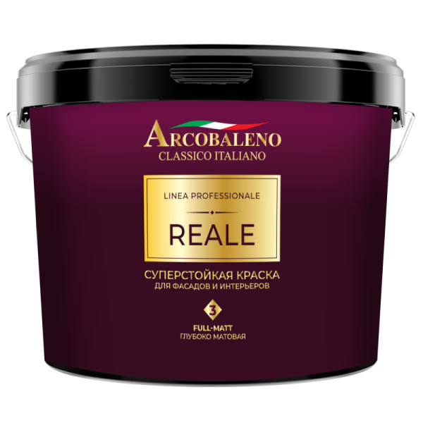 Краска суперстойкая для фасадов и интерьеров "Arcobaleno Reale" 2,7 л