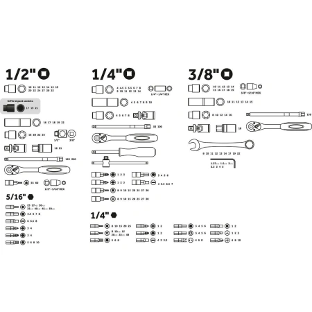 Набор головок и ключей 219пр. 1/4",3/8",1/2" PRO STARTUL LE MANS (PRO-219L)