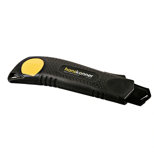 Нож Hanskonner HK1076-08-03, 25мм, обрезиненный корпус, быстрая разблокировка, лезвие SK2 0.7мм