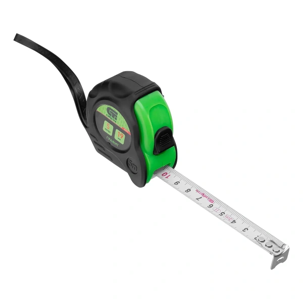 Рулетка Графит,обрезиненный корпус,амортизатор,5 м х 19 мм Сибртех