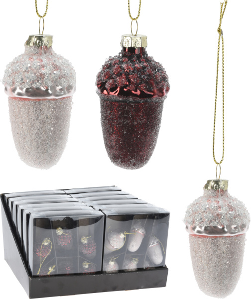 Набор елочных украшений Желудь, 2 цвета в ассортименте ABR823430 К