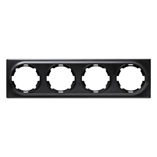 Рамка на 4 прибора, цвет чёрный (серия Florence)