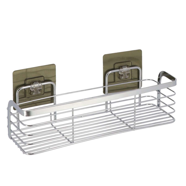 Полка для ванной Tendance хром прямоугольная на липучке 9101799