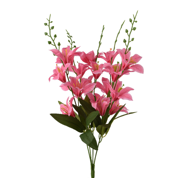 Ветка искусственная Лилия розовая 55 см 860607 Kmg