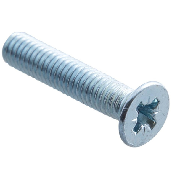 Винты пот. DIN 965 М6x30 с гайк.и шайб. (белый цинк 6 шт)