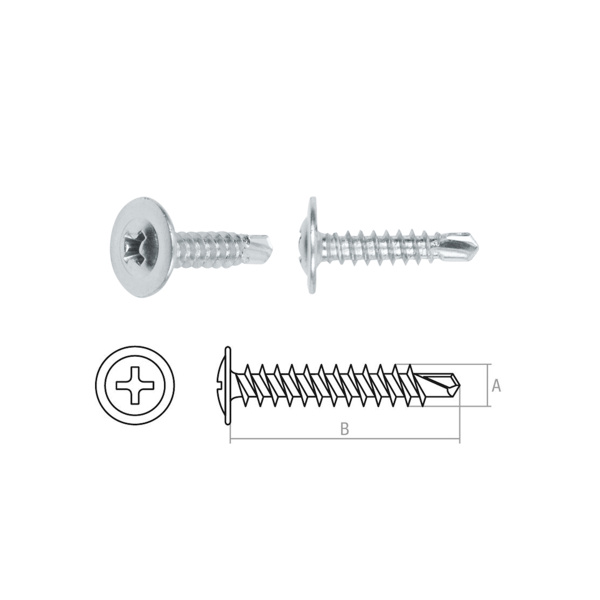 Саморез 4.2х13 мм с прессшайбой, цинк, со сверлом (100 шт в зип-локе) STARFIX, арт.SMZ1-50339-100